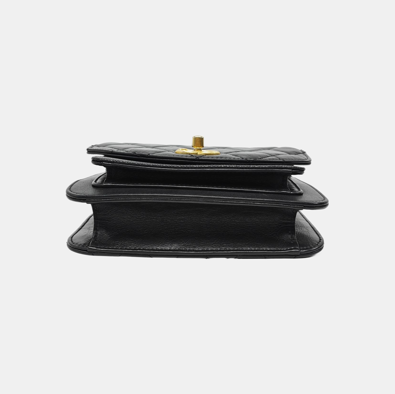 Quilted Calfskin Shoulder Bag Black