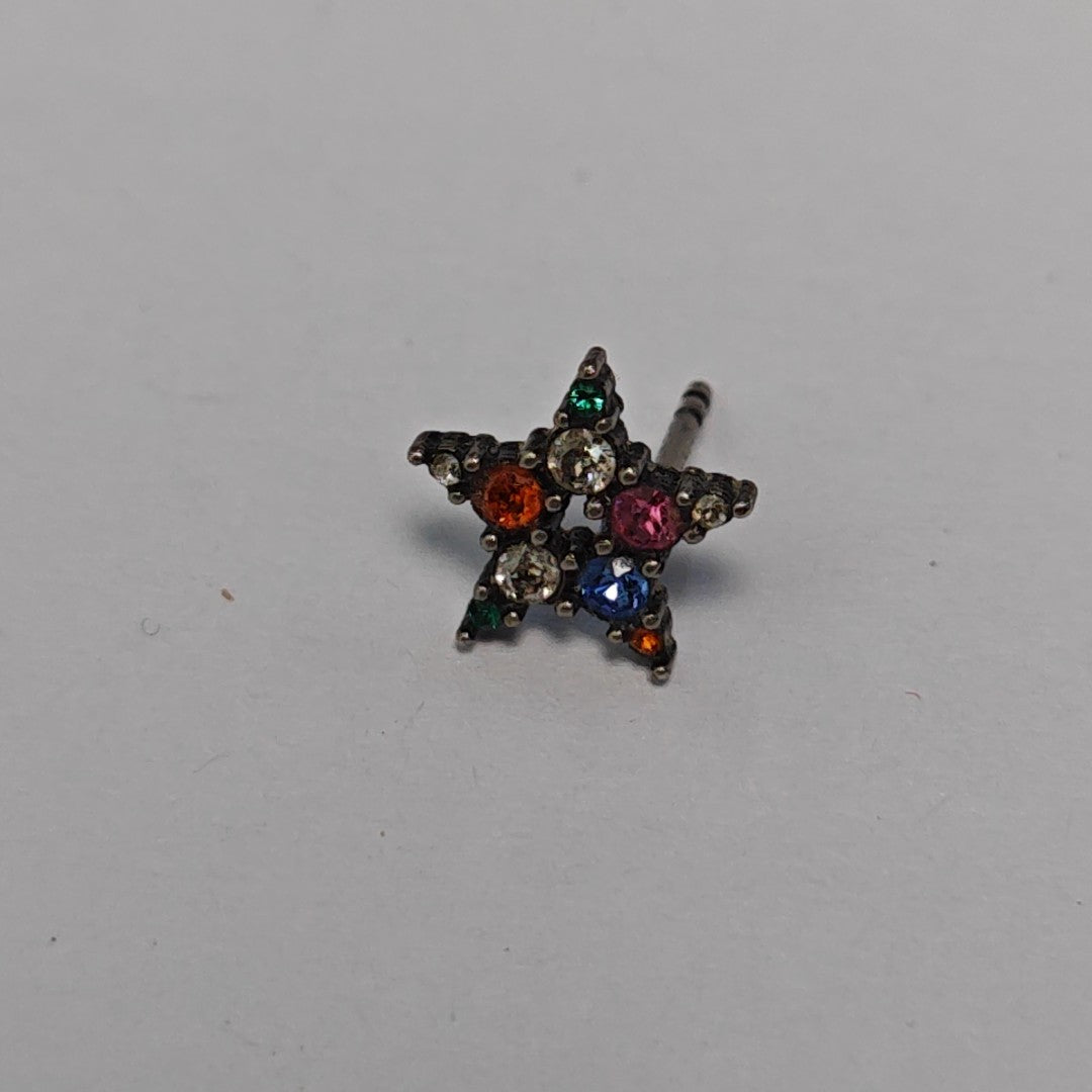 Dior Tribales Metal Silver Stud Earrings