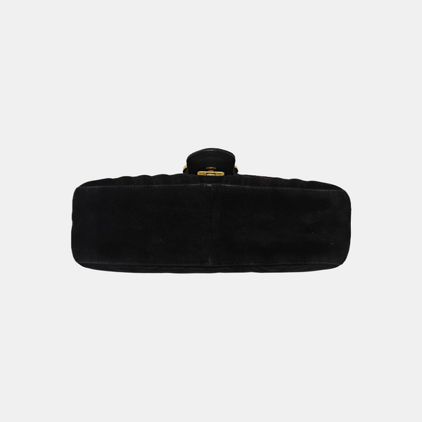 GG Marmont Medium Quilted Velvet Black