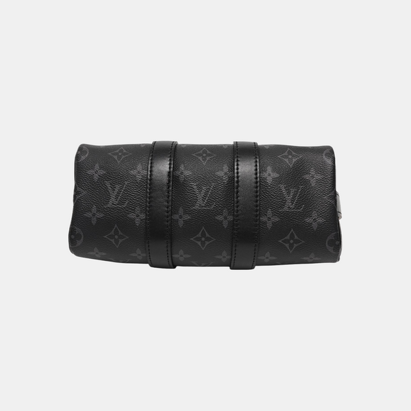 KEEPALL 25 Monogram Coated Canvas Black