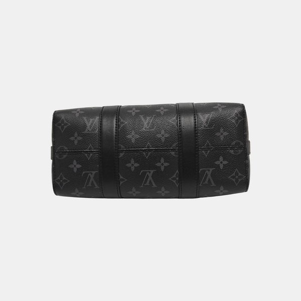 KEEPALL Monogram Coated Canvas Black