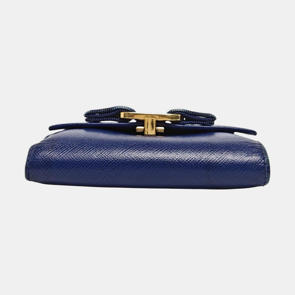 Vara Calfskin Blue Wallet
