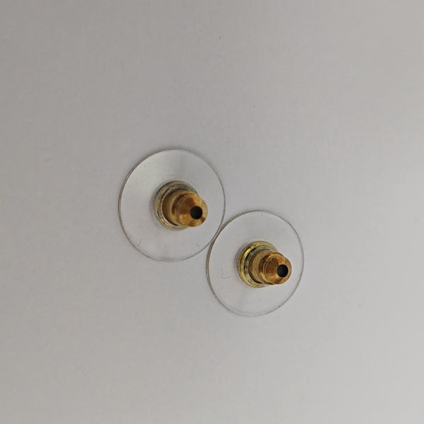 CC Logo Metal Gold Stud Earrings