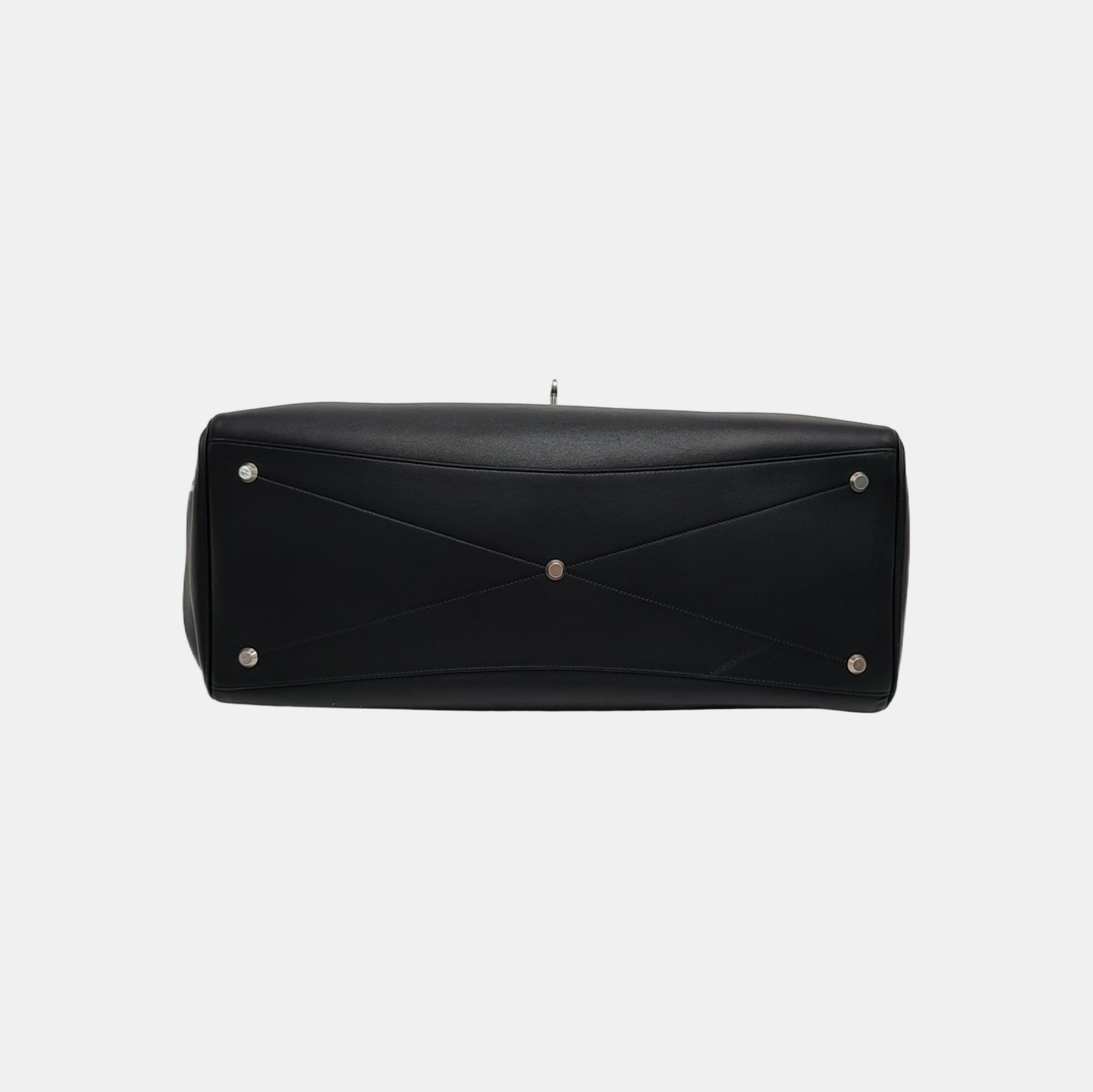 Calfskin Top Handle Bag Black