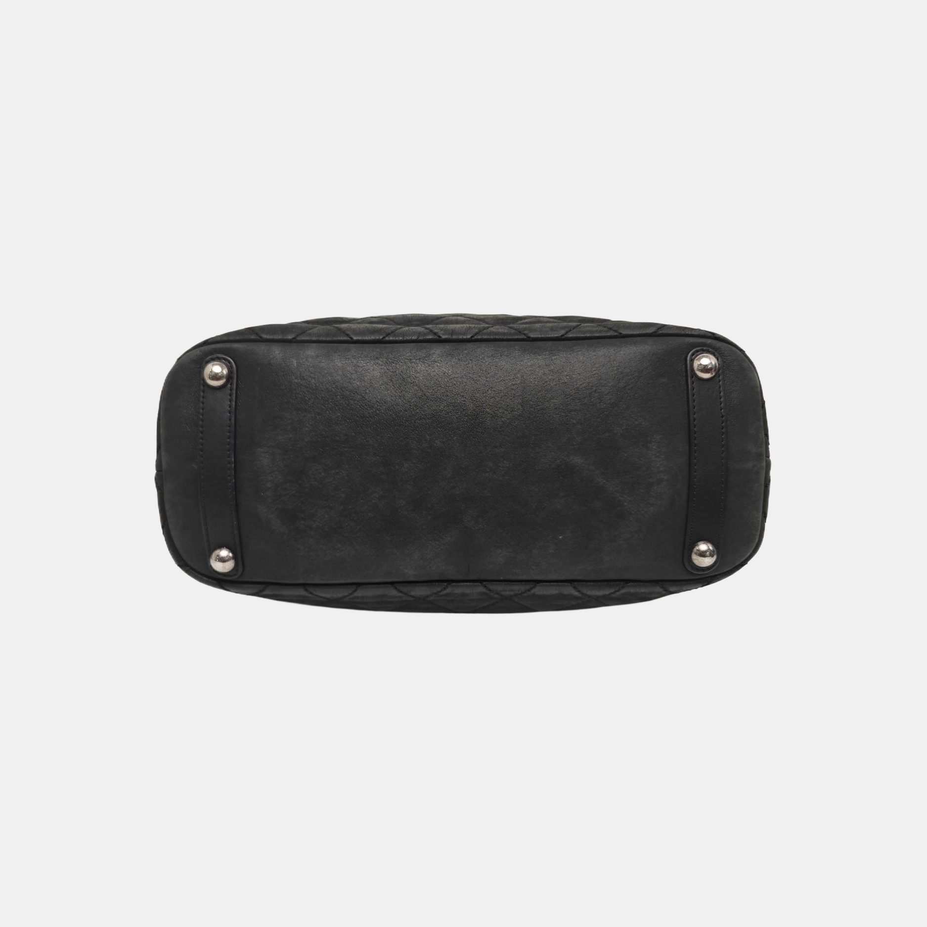 Quilted Calfskin Shoulder Bag Large Black