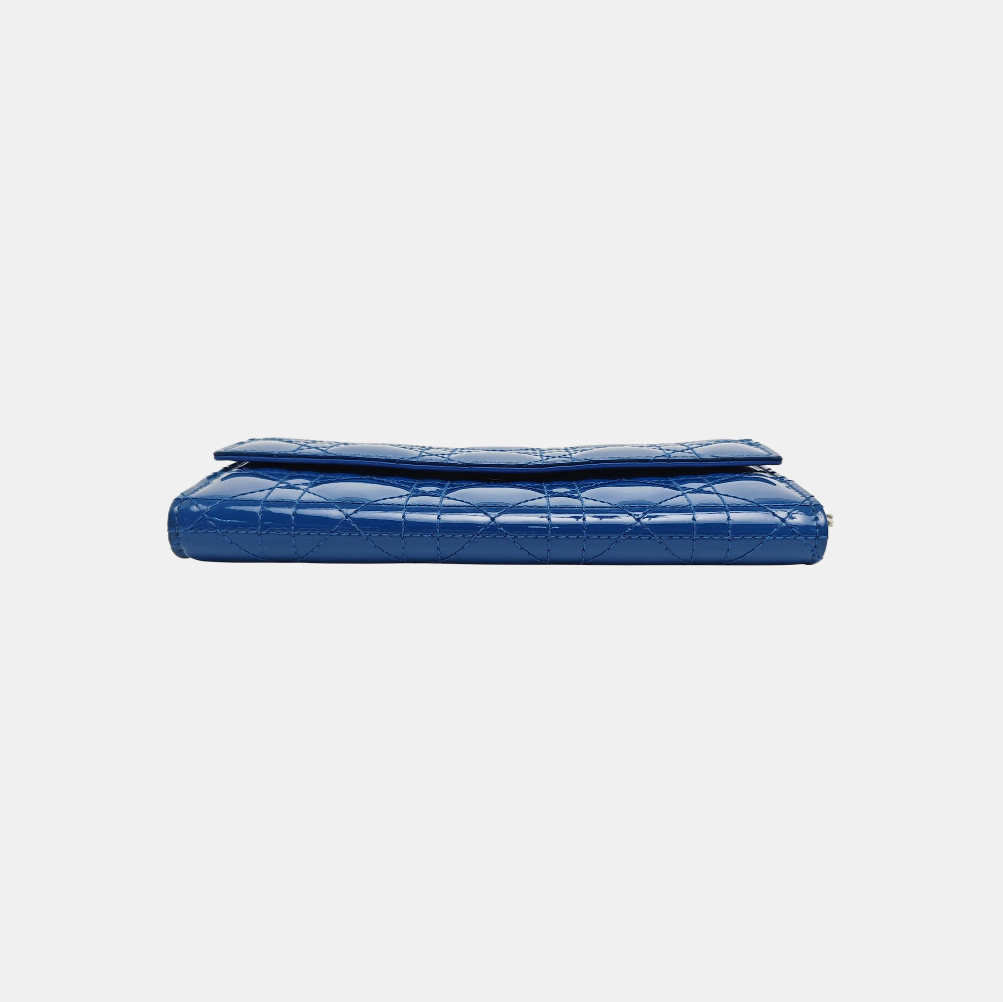 Lady Dior Small Cannage Patent Leather Blue