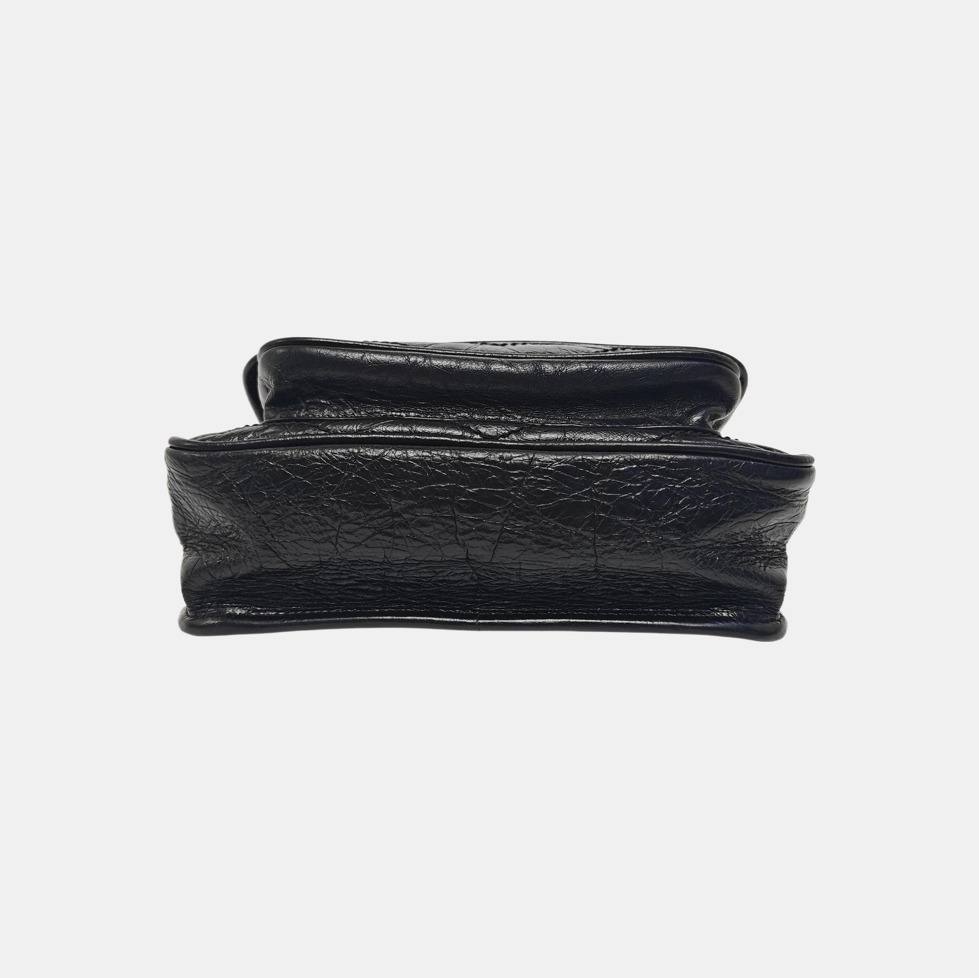 NIKI Small Chevron Calfskin Black