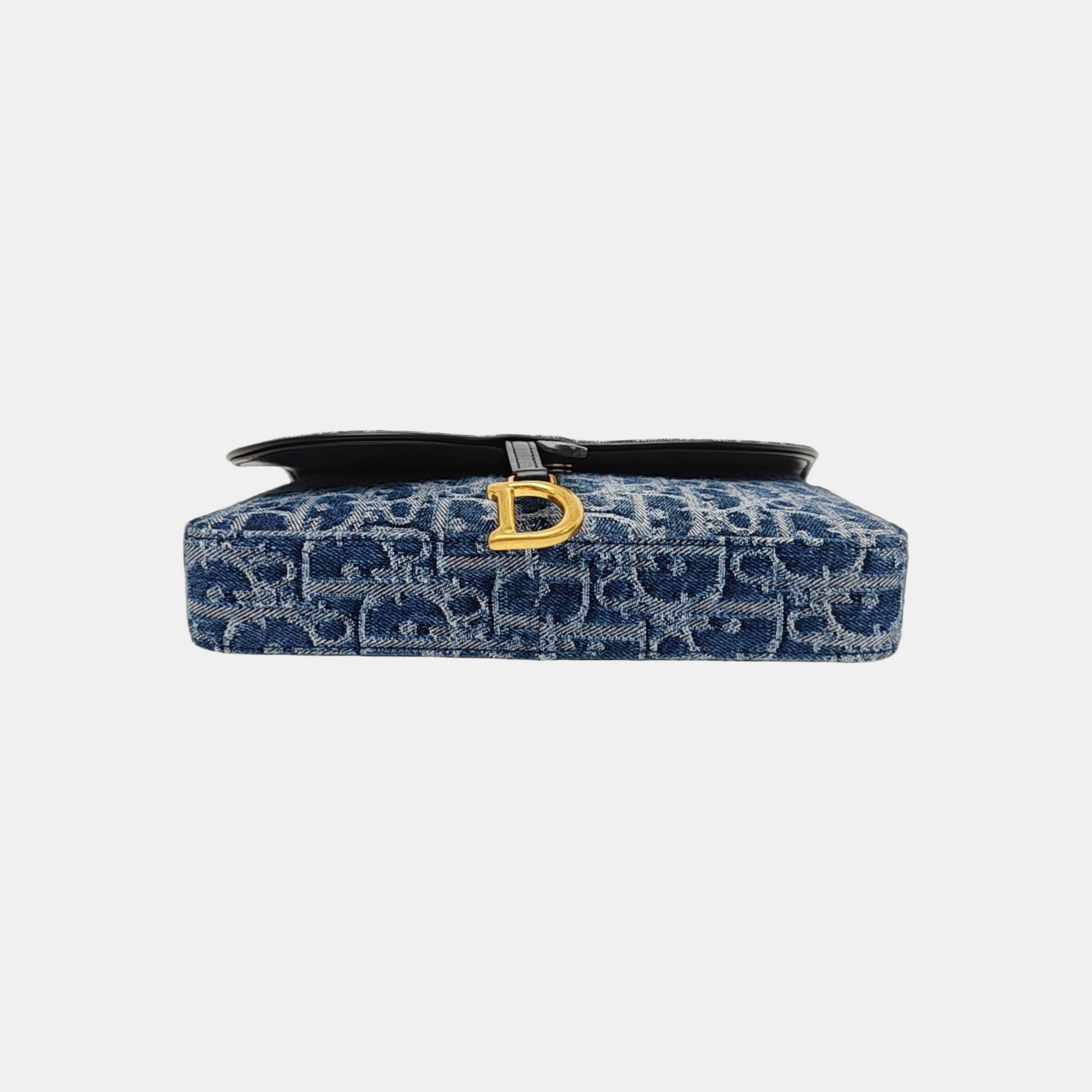 Saddle Medium Oblique Denim Blue