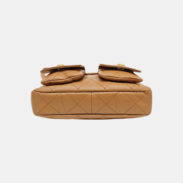 Suppletwins Small Quilted Calfskin Brown
