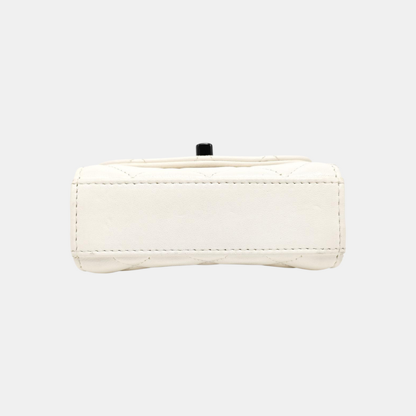 TRENDY CC Mini Quilted Lambskin White