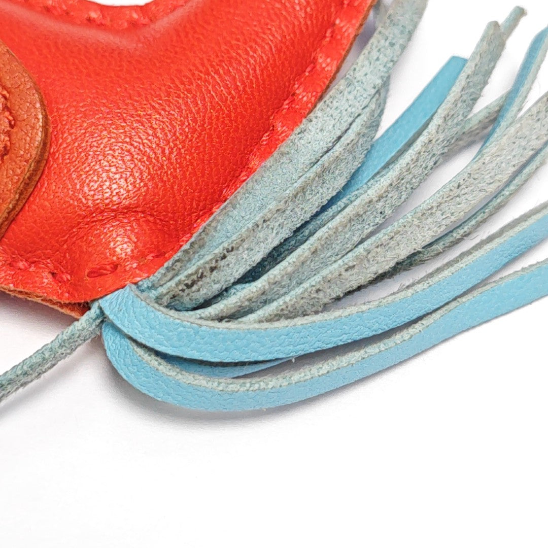 Leather Bag Charm Orange
