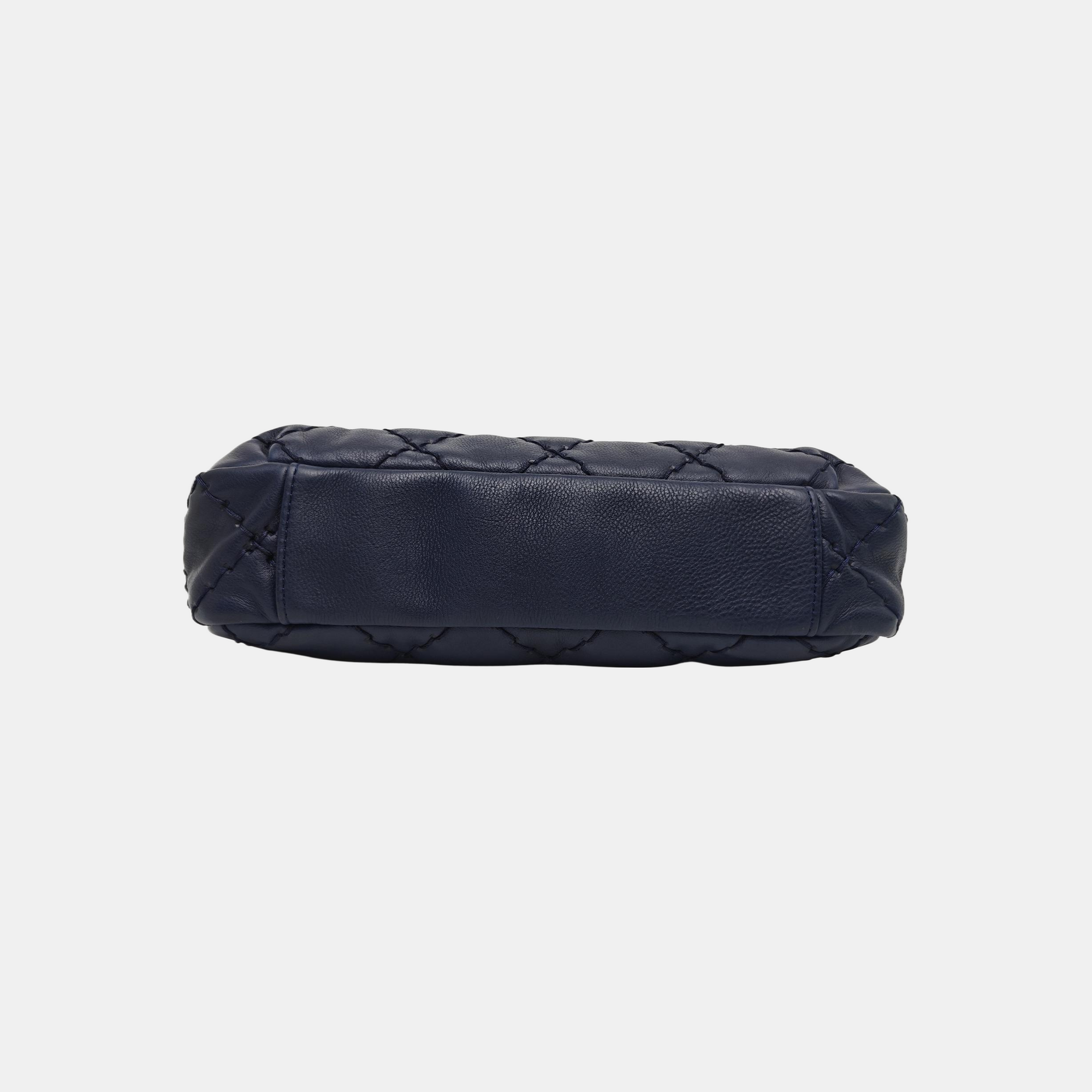 Quilted Calfskin Shoulder Bag Blue