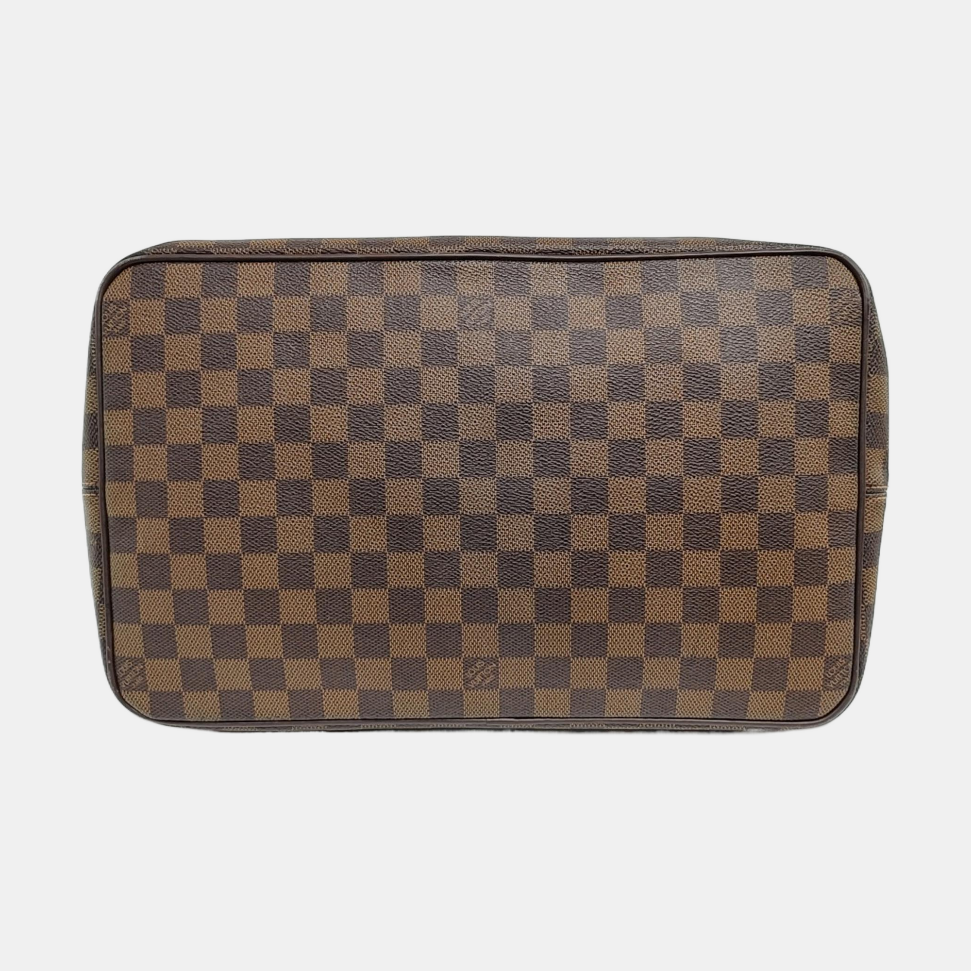 SALEYA Damier Ebene Coated Canvas Brown