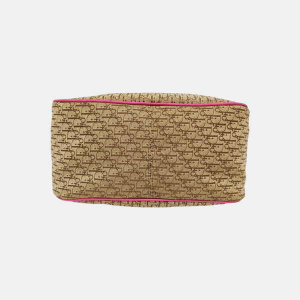 Oblique Canvas Top Handle Bag Beige