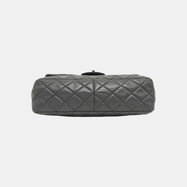 Large Quilted Calfskin Gray