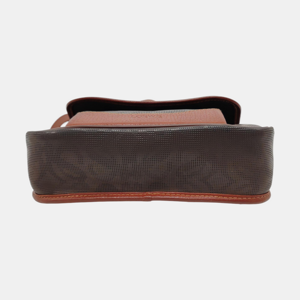 Coated Canvas Crossbody Bag Brown