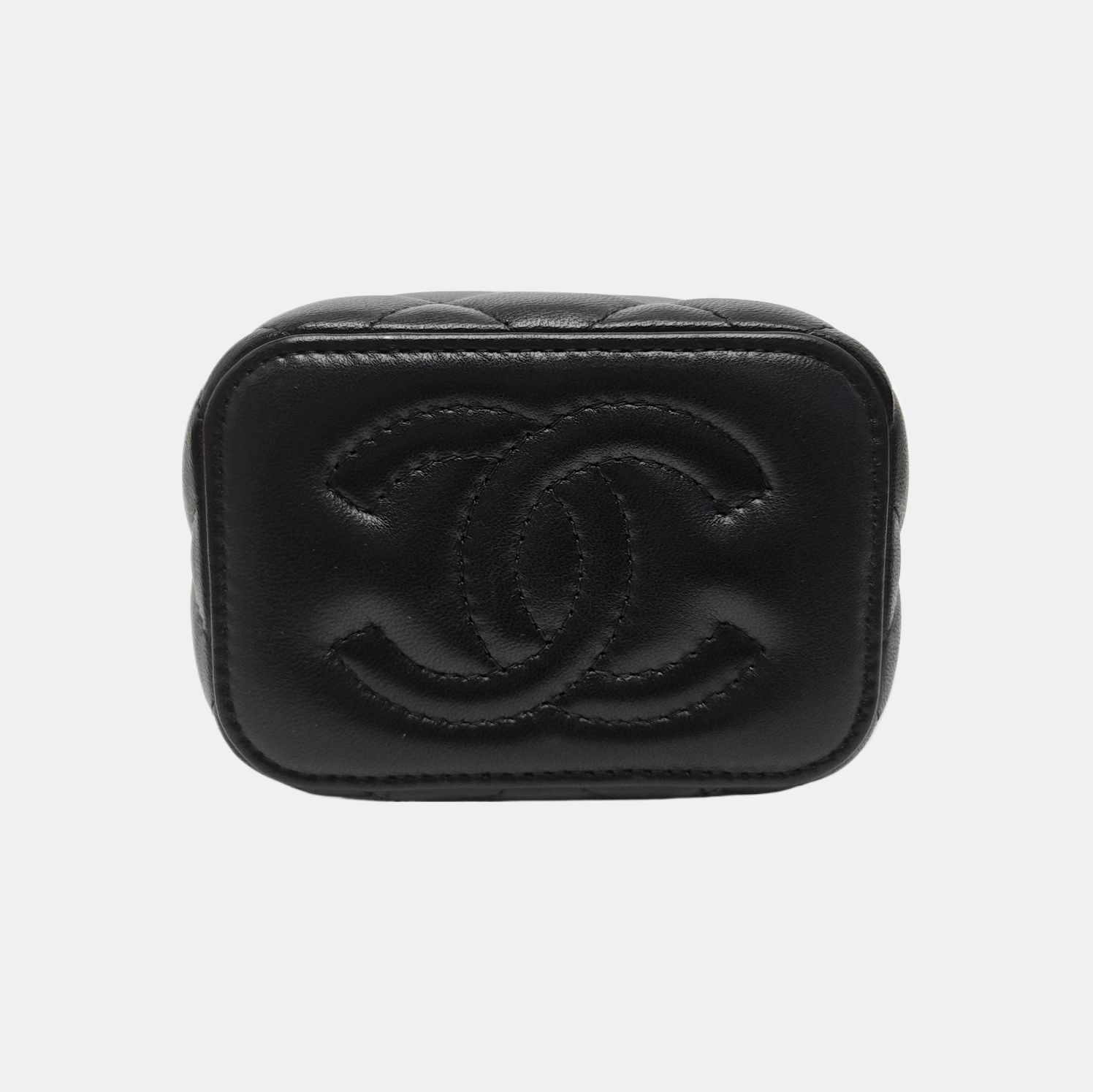 VANITY CASE Mini Quilted Lambskin Black