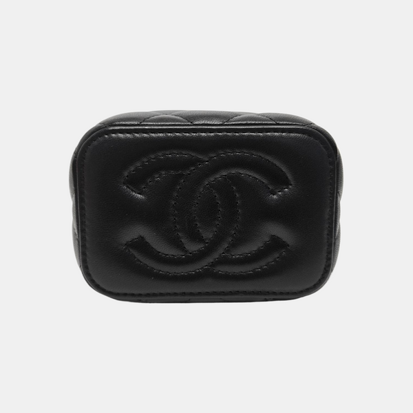 VANITY CASE Mini Quilted Lambskin Black