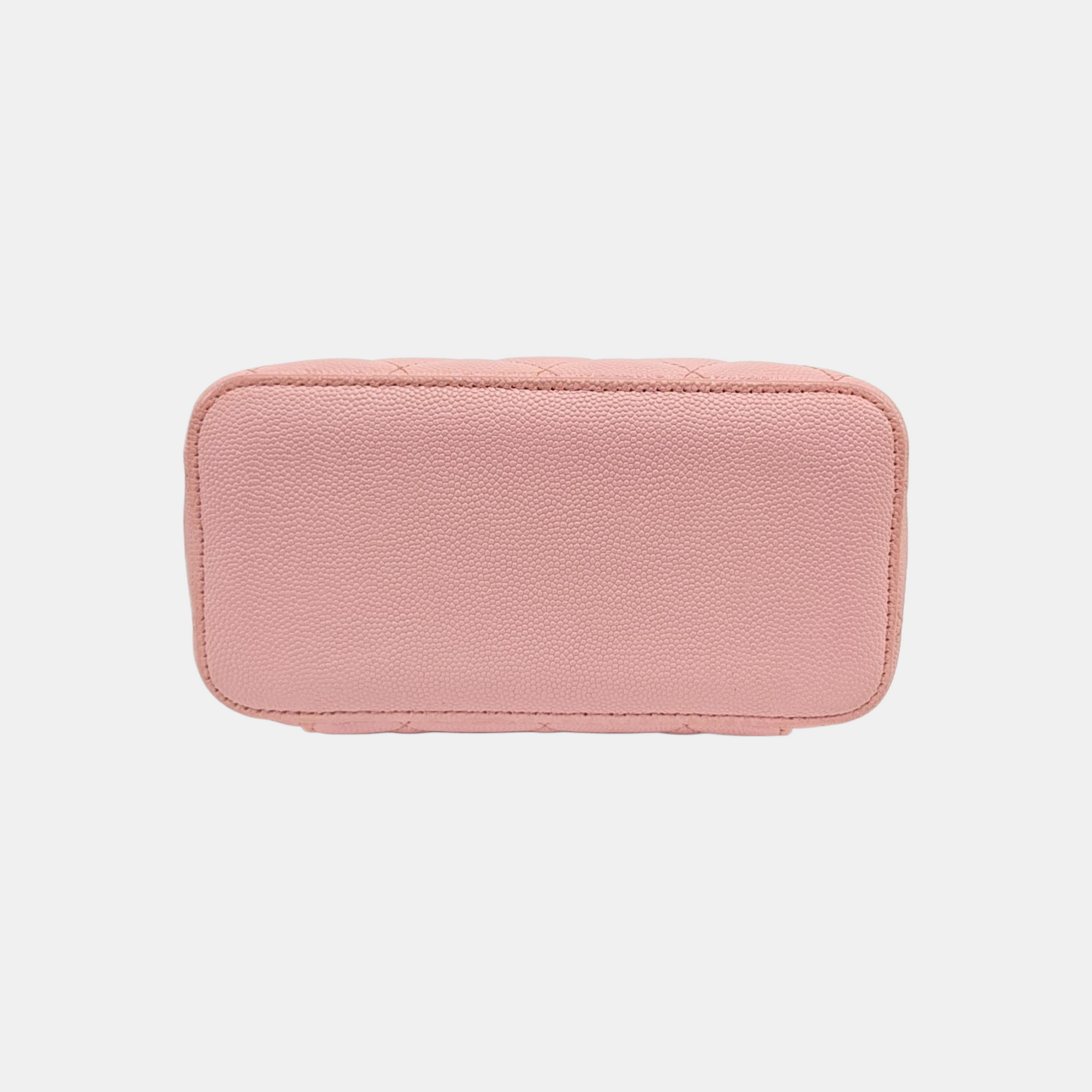 VANITY CASE Small Quilted Grained Calfskin Pink