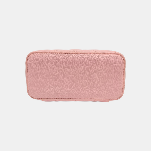 VANITY CASE Small Quilted Grained Calfskin Pink