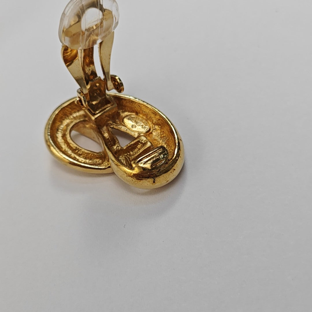 Twisted Metal Gold Clip On Earrings