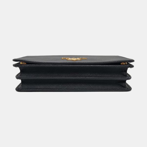 Saffiano Calfskin Shoulder Bag Black