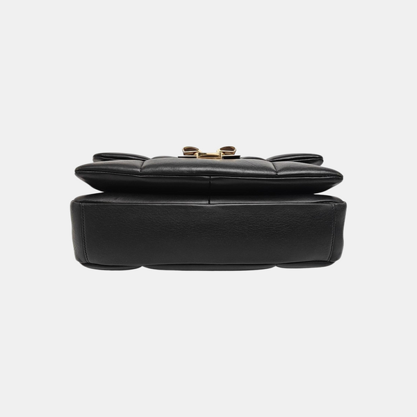Quilted Calfskin Shoulder Bag Black