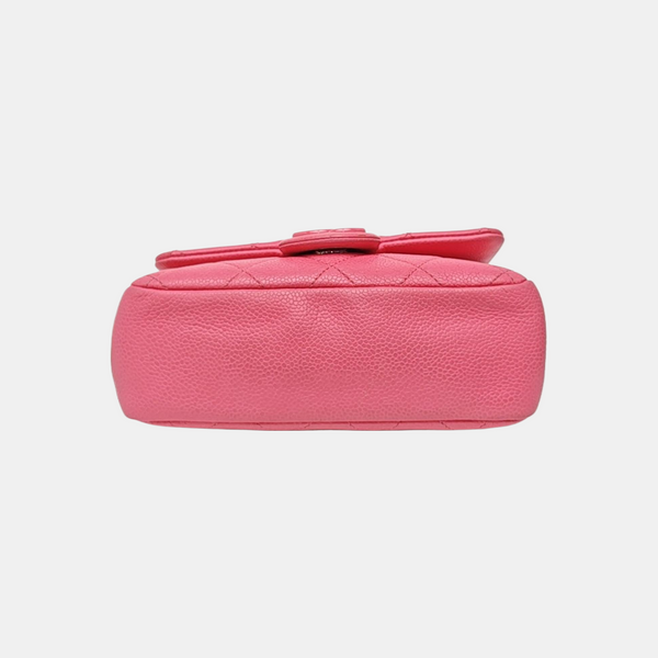 CLASSIC FLAP Mini Quilted Grained Calfskin Red