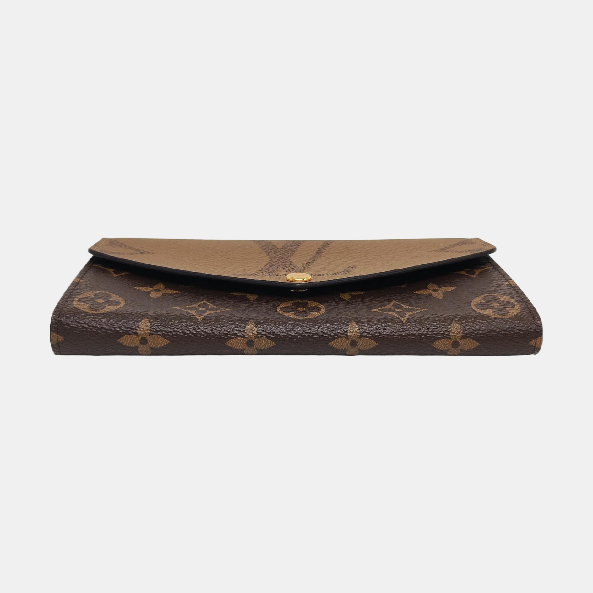 SARAH Monogram Coated Canvas Brown Wallet