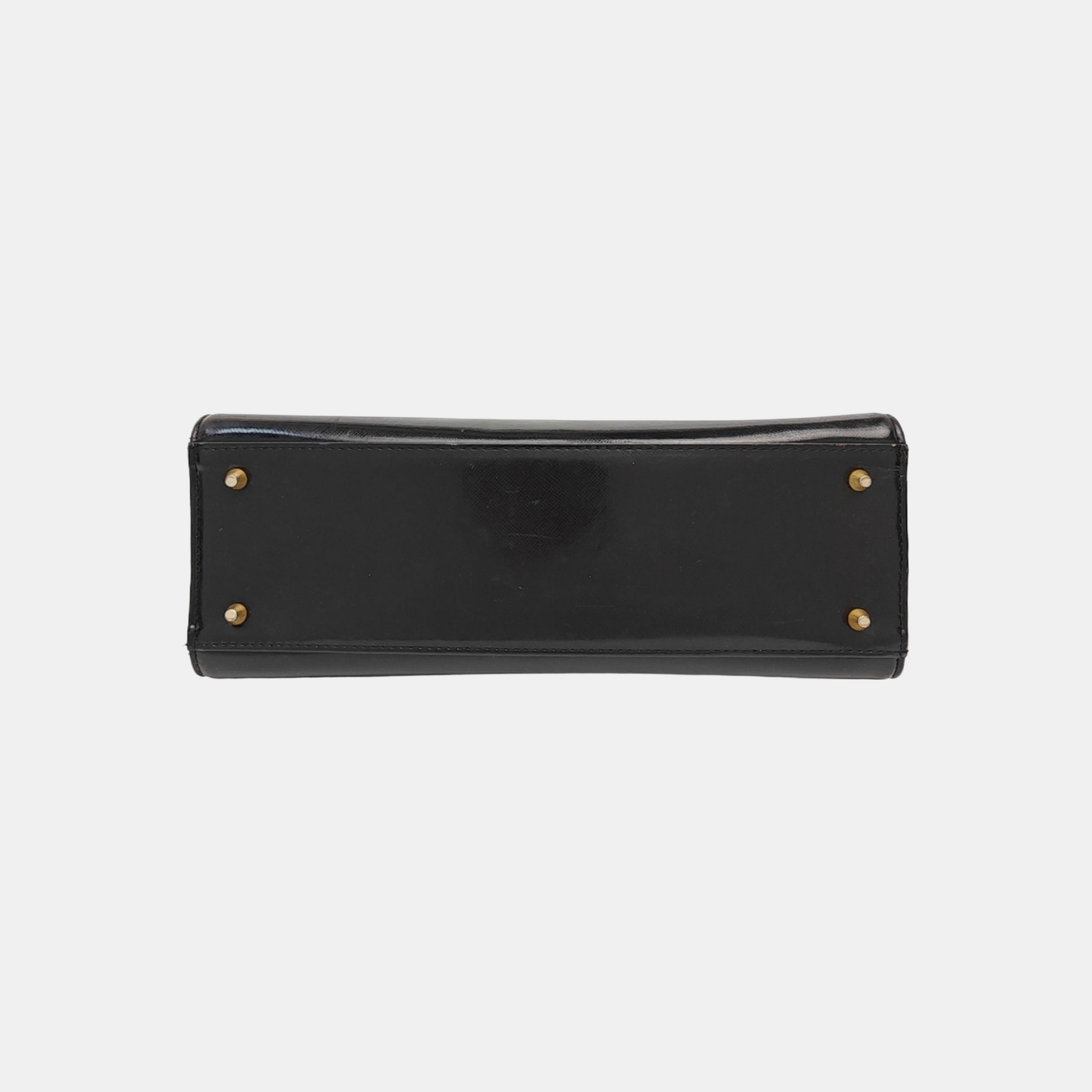 Calfskin Top Handle Bag Black
