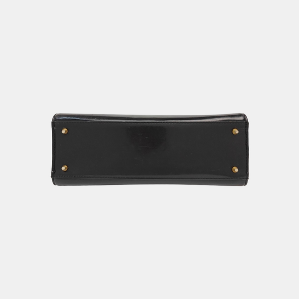 Calfskin Top Handle Bag Black