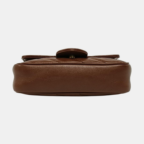 GG Marmont Mini Quilted Calfskin Brown