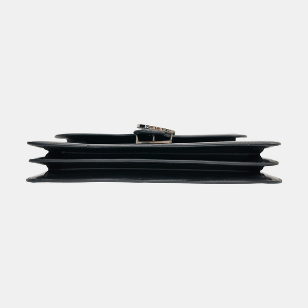 Interlocking G Large Patent Leather Black