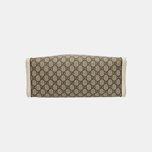 Padlock Medium Monogram Coated Canvas Beige