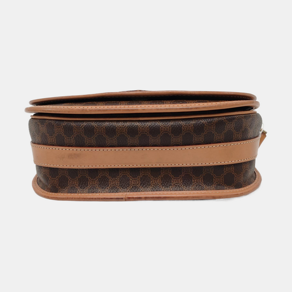 Coated Canvas Shoulder Bag Brown