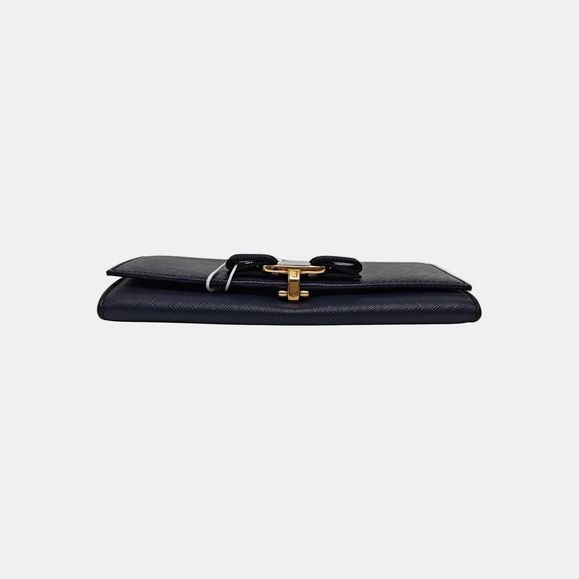 Ginny Calfskin Blue Wallet