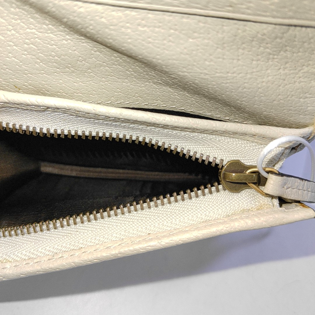 Queen Margaret Monogram Coated Canvas Beige Wallet