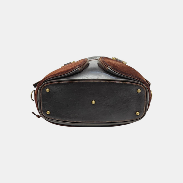 Calfskin Top Handle Bag Brown
