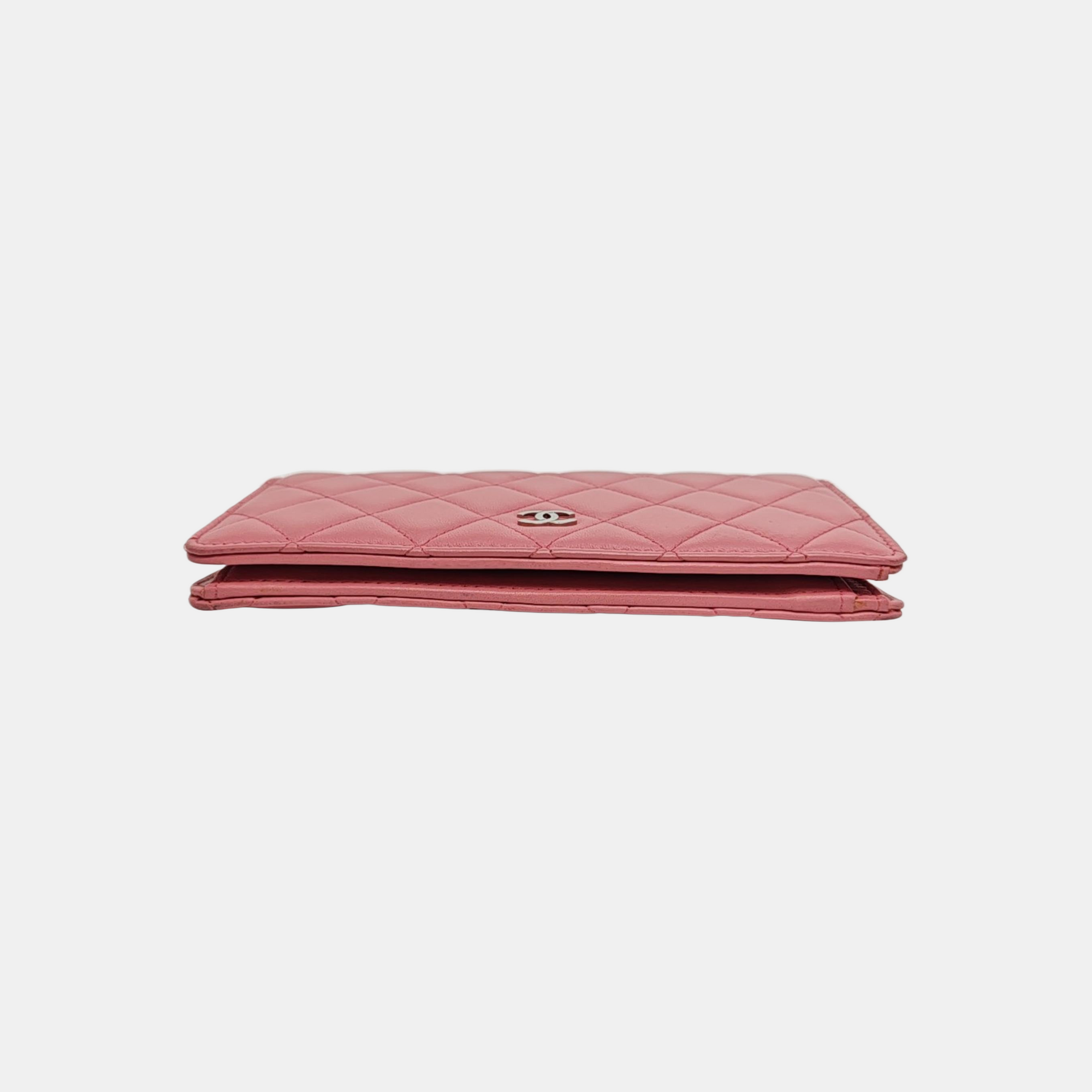 Quilted Lambskin Wallet Pink