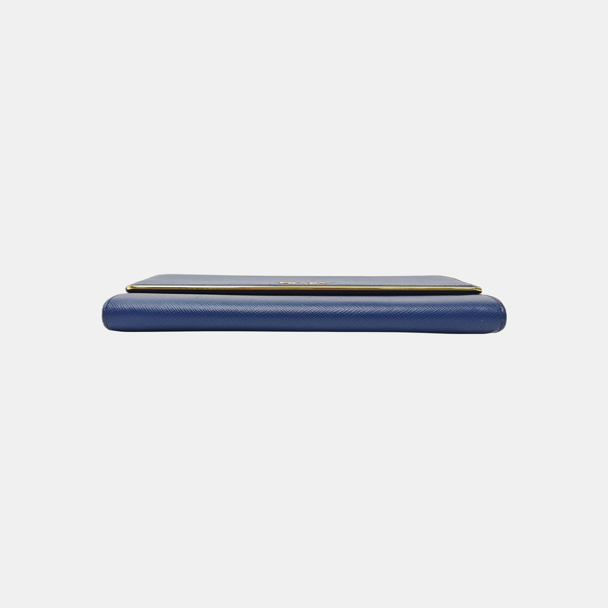Calfskin Clutch Large Blue