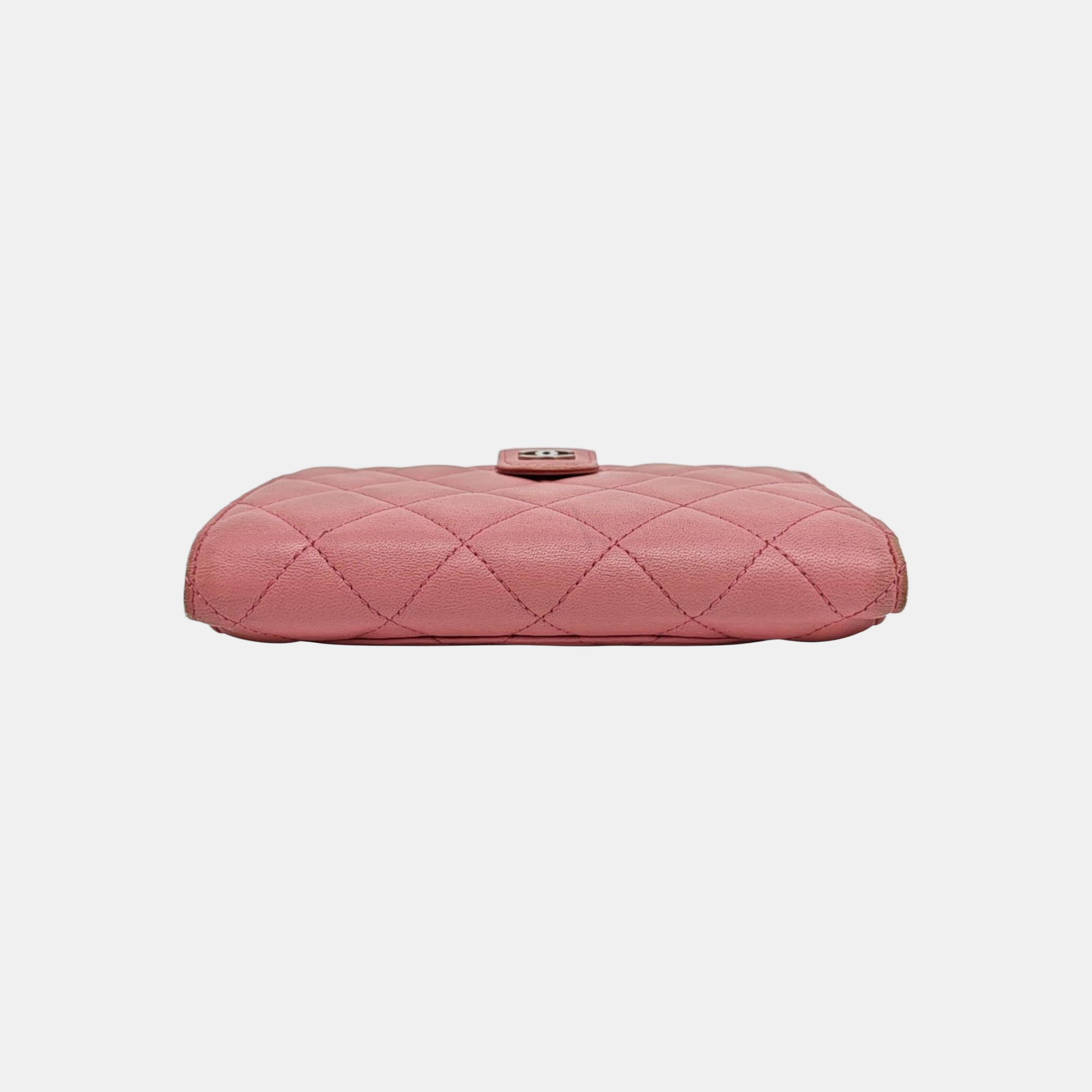 Quilted Lambskin Wallet Pink