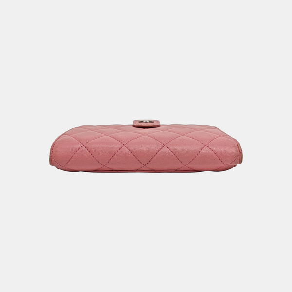 Quilted Lambskin Wallet Pink