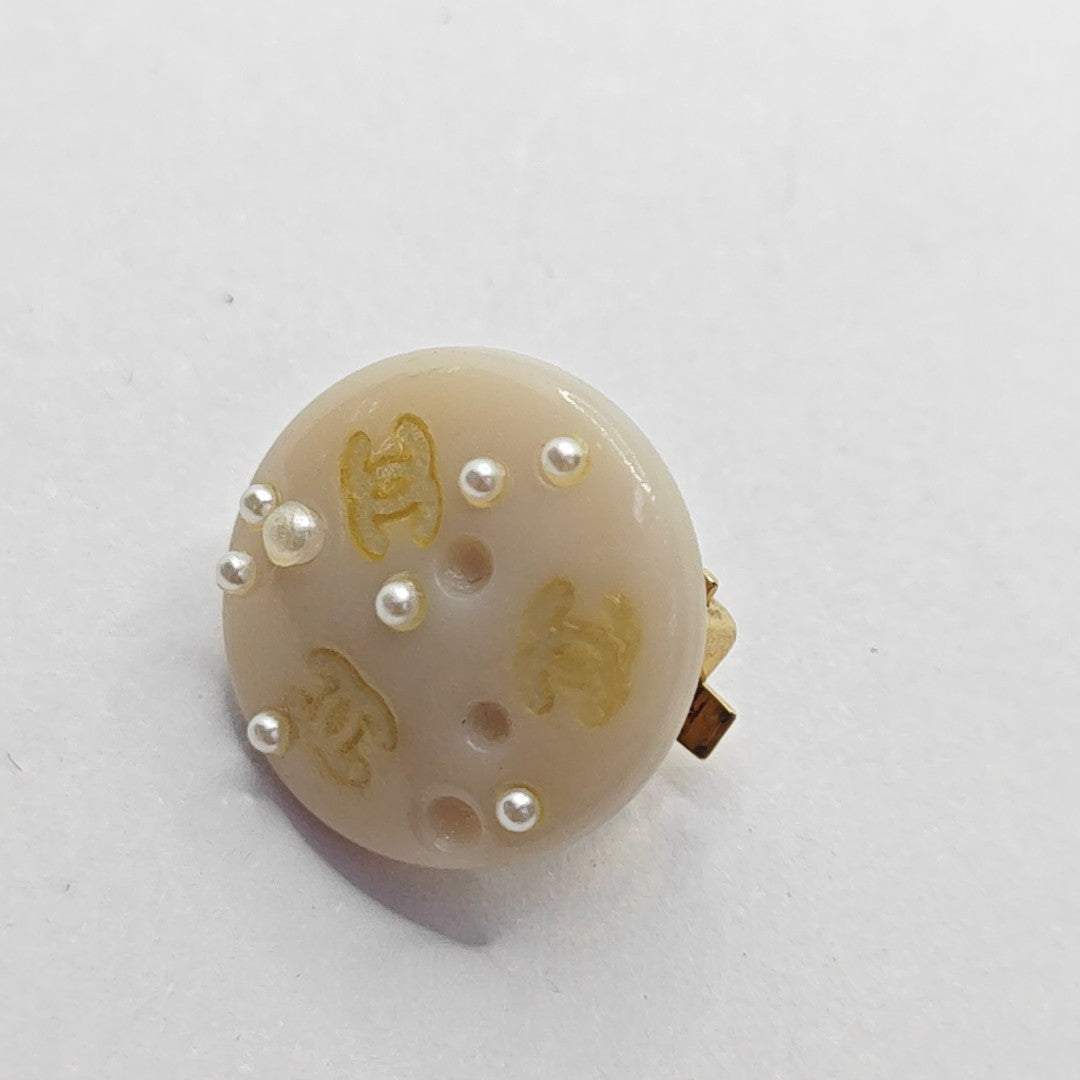 Metal White Clip On Earrings