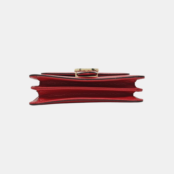 Interlocking G Small Calfskin Red