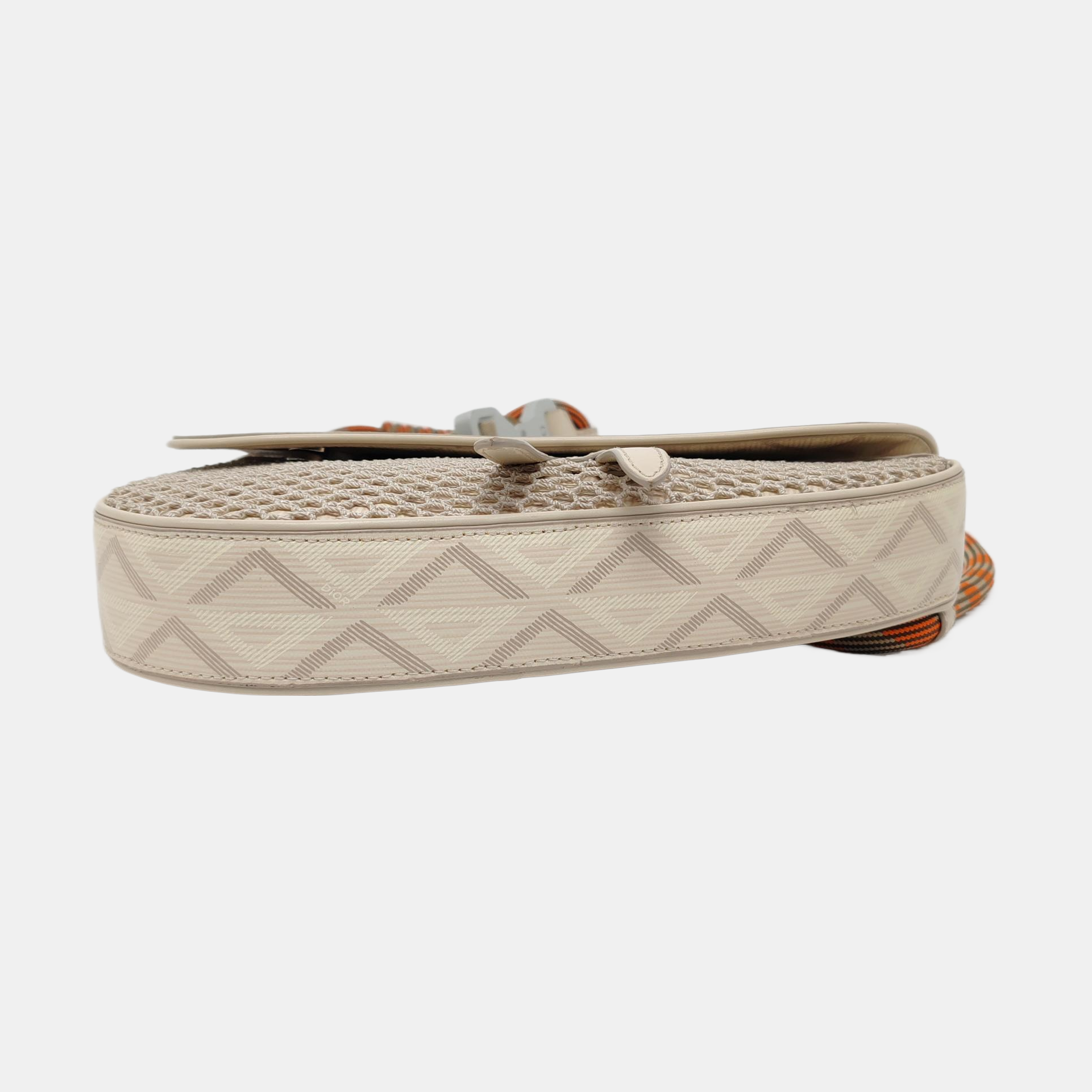 Saddle Medium Oblique Canvas Beige