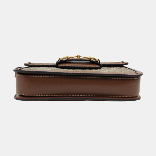 Horsebit 1955 Medium Monogram Coated Canvas Beige