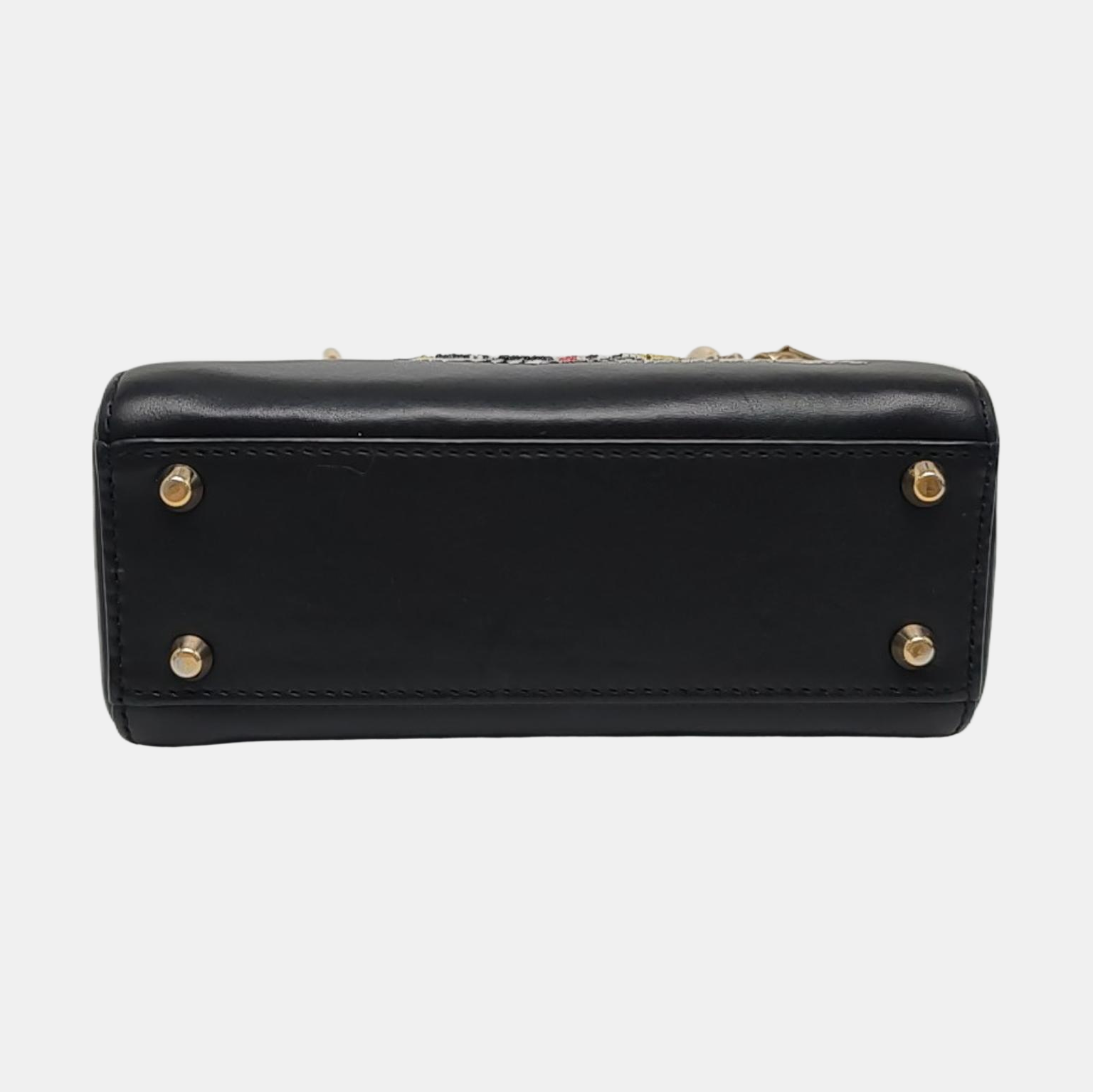 Authenticated pre-owned  Lady Dior Mini Lambskin Black - Tote Bag at Looply
