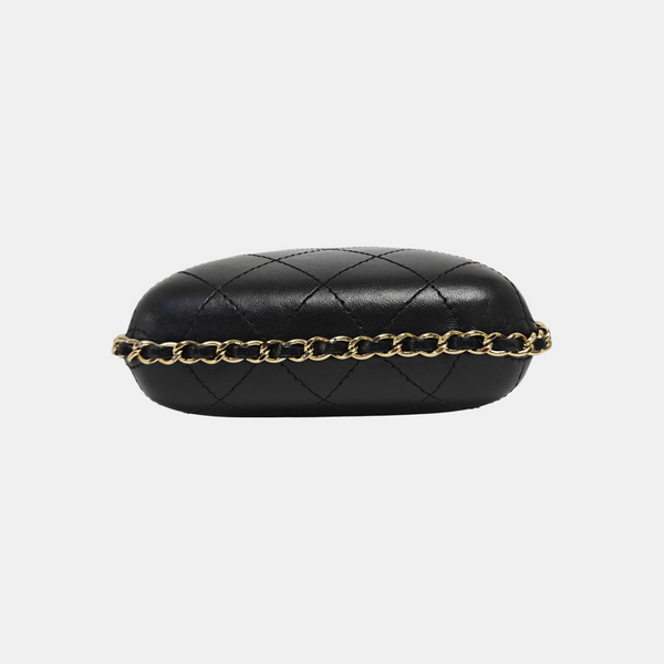 Quilted Lambskin Shoulder Bag Black