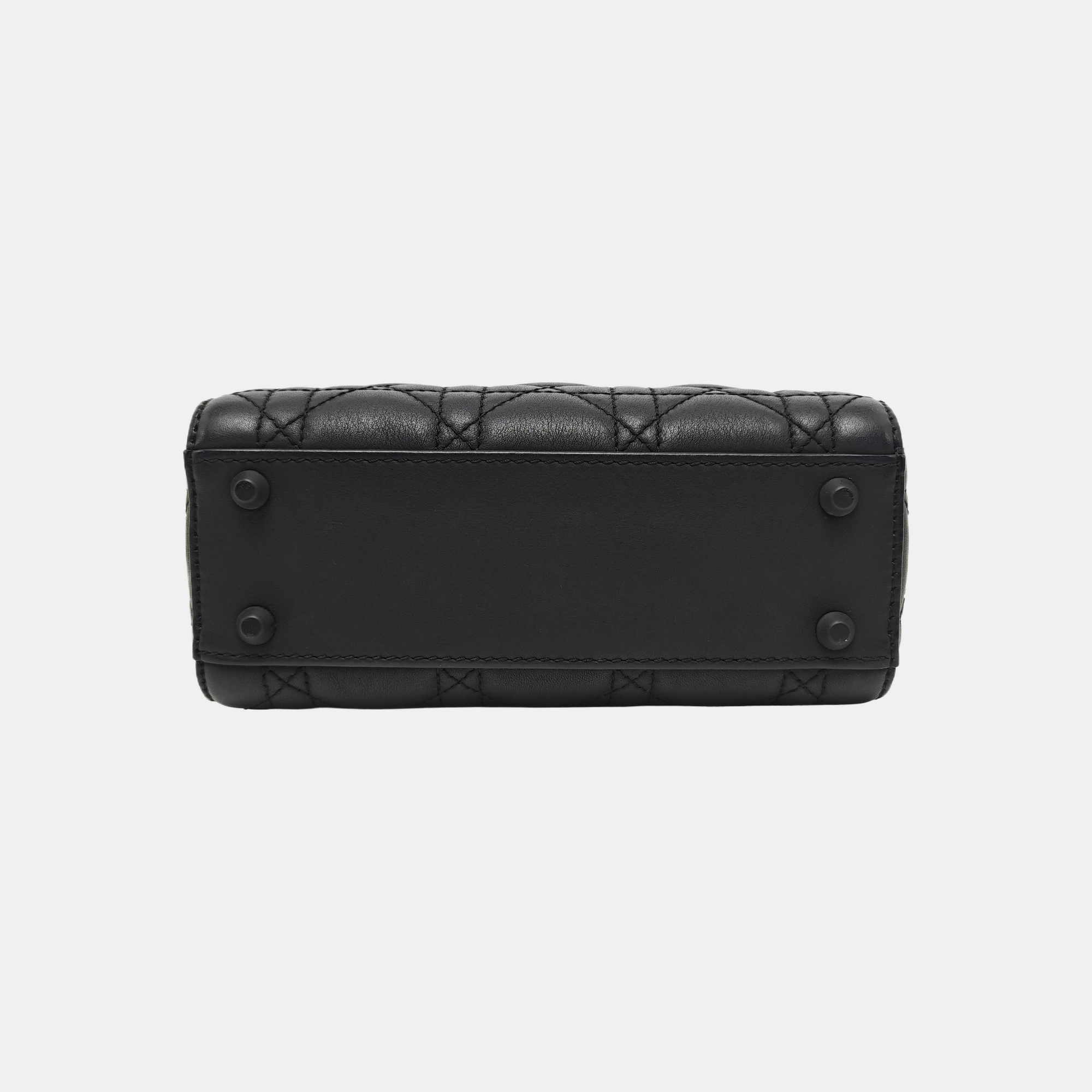 Lady Dior Mini Cannage Calfskin Black