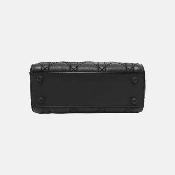Lady Dior Mini Cannage Calfskin Black